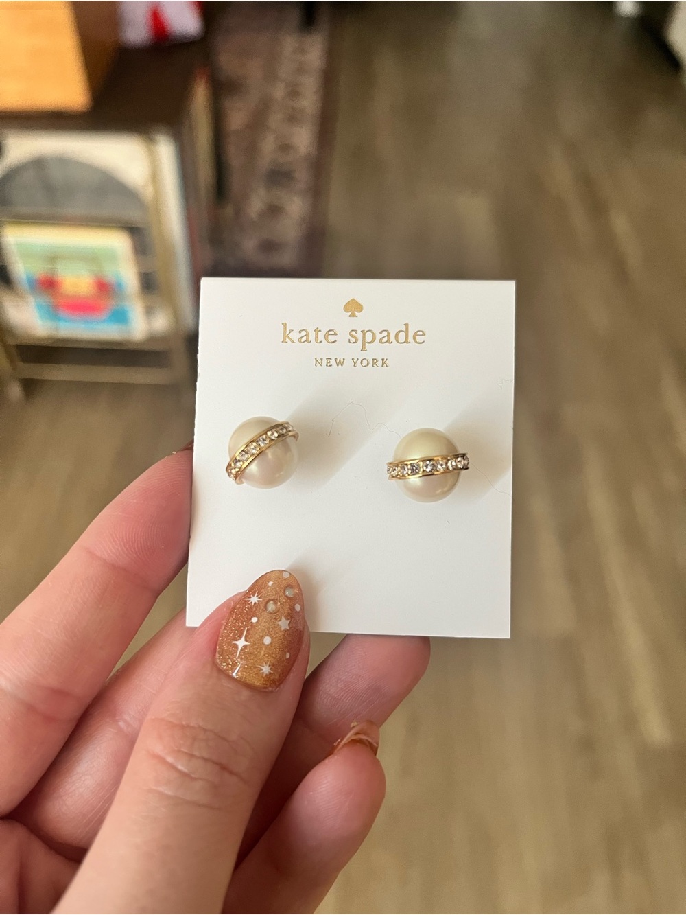 Kate Spade New York Pearl & Crystal Stripe Stud Earrings